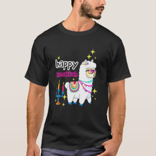 T-shirt Joyeux Llamakkah Llama bougies Alpaca Menorah Jewi