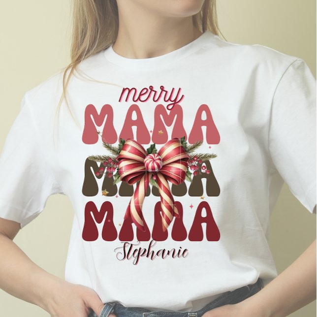 T-shirt Joyeux maman rétro Noël (Créateur téléchargé)