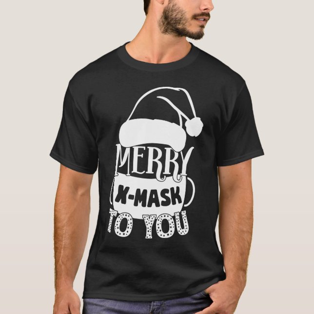 T-shirt Joyeux masque X pour vous amusant Père Noël (Devant)
