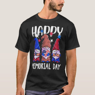 T-shirt Joyeux Memorial Day Gnome Usa Drapeau Patriot Amér