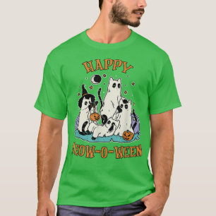 T-shirt Joyeux Meowoween Cute Cats Ghost Halloween Cats Lo