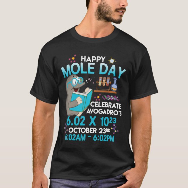 T-shirt Joyeux Mole Day 23 octobre Études d'enseignants en (Devant)