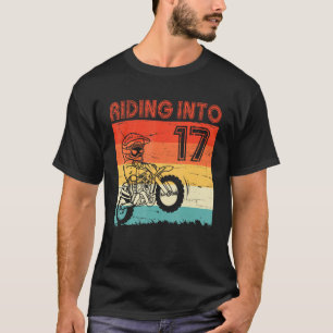 T-shirt Joyeux Mon Anniversaire Motocycle Rider En 17 Y