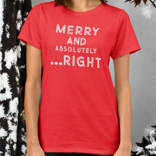T-shirt Joyeux monogramme rouge de Noël absolument correct