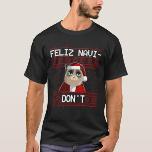 T-shirt Joyeux Navi N'Enlaidis Pas Anti Noël Chat