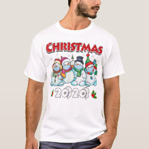 T-shirt Joyeux Noël 2020 Snowman dans le Masque Paj