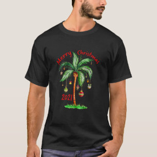 T-shirt Joyeux Noël 2021 Palm Tree Ornament Tropical C