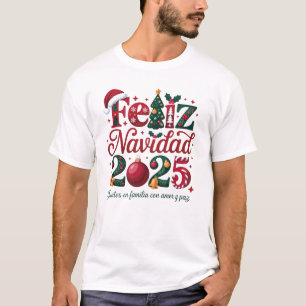 T-shirt Joyeux Noël 2025 Famille Noël Espagnol