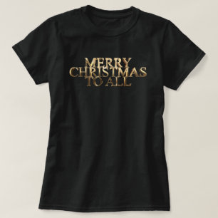 T-shirt Joyeux Noël à tous les élégants Faux Golden Text
