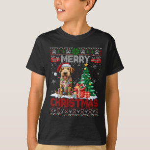T-shirt Joyeux Noël Airedale Terrier Amoureux des chiens U