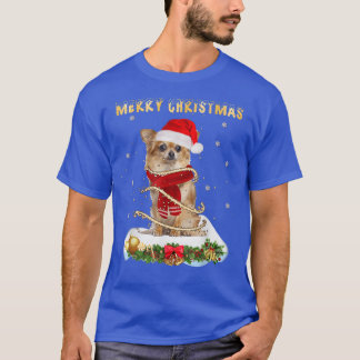 T-shirt Joyeux Noël Amour Chihuahua, Chihuahua Portant un