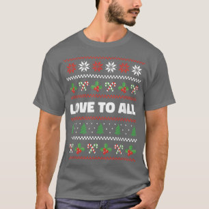 T-shirt Joyeux Noël, amour pour tous, disant :