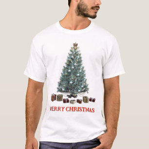 T-shirt Joyeux Noël. Arbre (conception 3) avec cadeaux