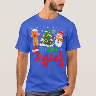 T-shirt Joyeux Noël Arbre de neige Snowman Pain d'épice Va