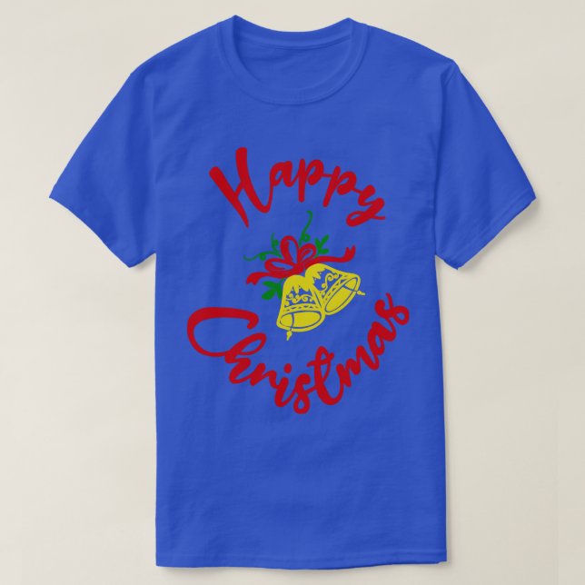 T-shirt Joyeux Noël Avec Des Cloches En Rouge Je Voudrais (Design devant)