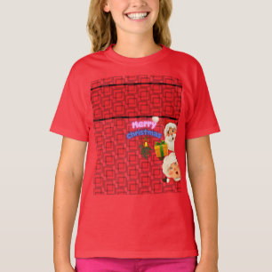 T-shirt Joyeux Noël avec le Père Noël et Mme Claus