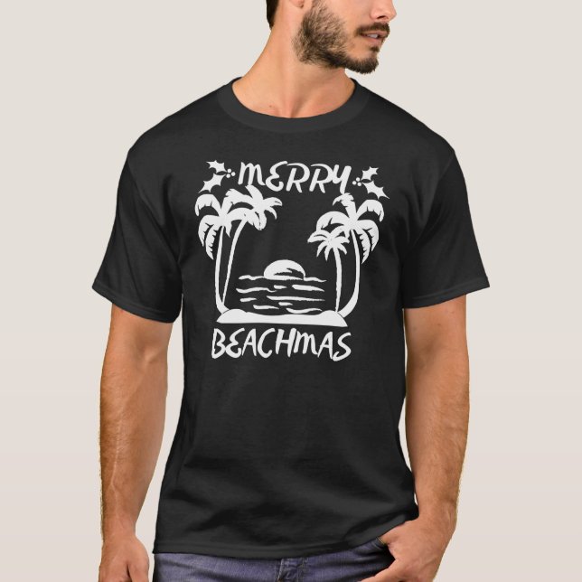 T-shirt Joyeux Noël Beachmas En Juillet (Devant)