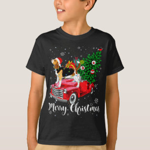 T-shirt Joyeux Noël Beagle Père Noël Camion Rouge clair No