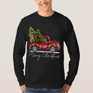 T-shirt Joyeux Noël Belge Malinois Père Noël Red Truck X
