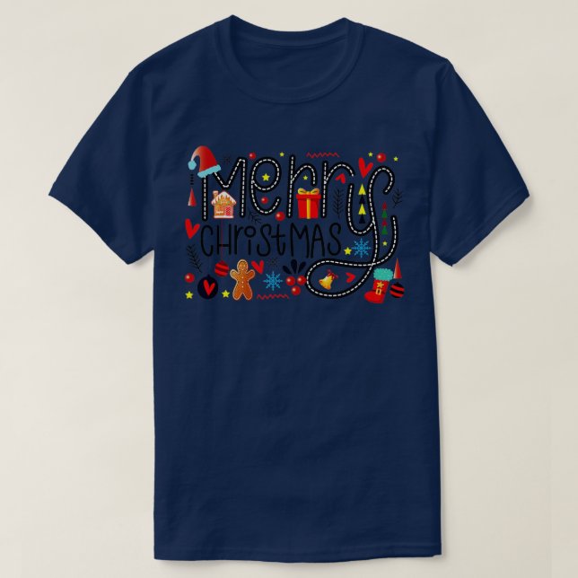 T-shirt Joyeux Noël Bonne famille Noël (Design devant)