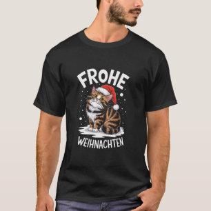 T-shirt Joyeux Noël British Long Hair Cat Frohe Weihna