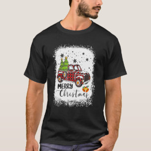 T-shirt Joyeux Noël Buffalo Camion Arbre Rouge Plaid Chri