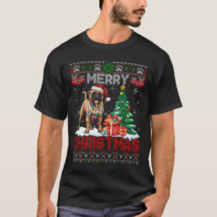 T-shirt Joyeux Noël Bullmastiff Amoureux Famille Vilain Xm
