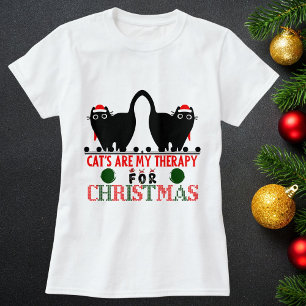 T-shirt Joyeux Noël Chat Drôle Mignon Personnaliser Vacanc
