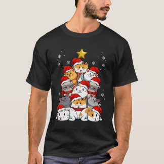 T-shirt Joyeux Noël Chat Kitten Arbre Animaux de compagnie