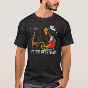 T-shirt Joyeux Noël Chat Père Noël Chattes Chats Pour E