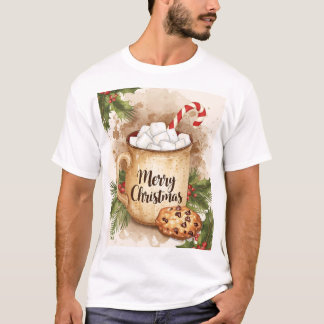 T-shirt Joyeux Noël cosy houx gâteau mignon festif