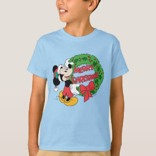 T-shirt Joyeux Noël Couronne de Noël de Mickey Mouse