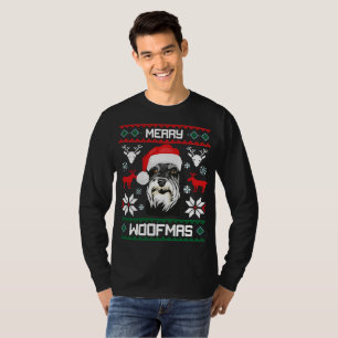 T-shirt Joyeux Noël de Woofmas de Schnauzer miniature
