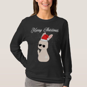 T-shirt Joyeux Noël Doigt Moyen Rude Xmas Bunny Vilain