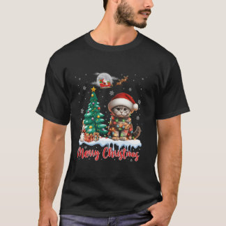 T-shirt Joyeux Noël écossais Plier Père Noël Amoureux des 