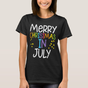 T-shirt Joyeux Noël en Juillet Étoiles Été Xmas Hommes