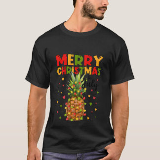 T-shirt Joyeux Noël En Juillet Lumière D'Ananas Été Va