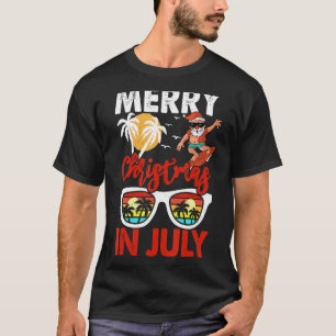 T-shirt Joyeux Noël En Juillet Père Noël Hawaiian Summer C