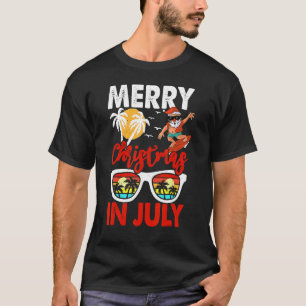 T-shirt Joyeux Noël En Juillet Père Noël Hawaiian Summer C