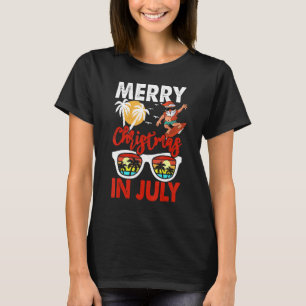 T-shirt Joyeux Noël En Juillet Père Noël Hawaiian Summer C