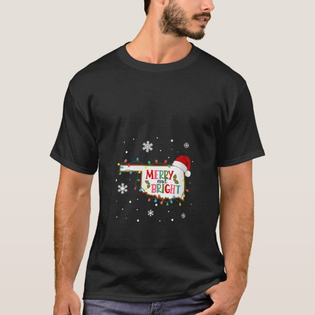 T-shirt Joyeux Noël Et Lumières Joyeuses Noël Noël Oklahom (Devant)