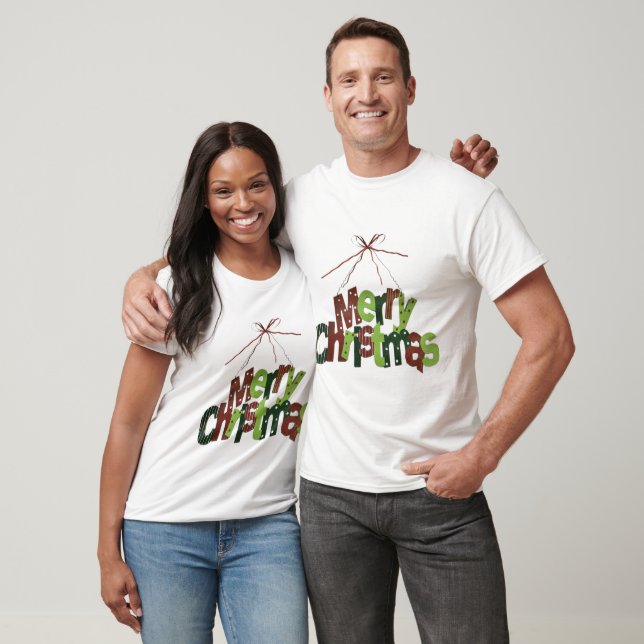 T-shirt Joyeux Noël Festif Typographie (Unisexe)