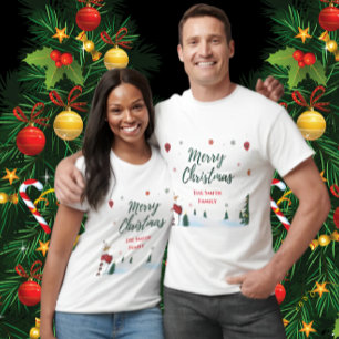 T-shirt Joyeux Noël Fête de famille Snowman