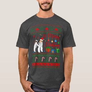 T-shirt Joyeux Noël Fo Terrier Douille moche Père Noël Cas