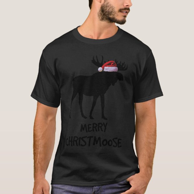 T-shirt Joyeux Noël Funny Joyeux Noël à Moose (Devant)