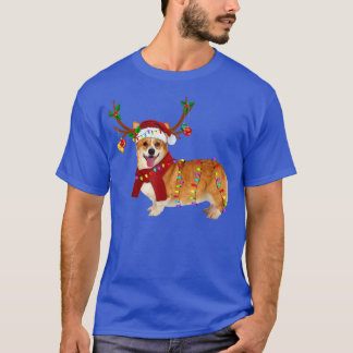 T-shirt Joyeux Noël Funny Noël Lumières Corgi Chien