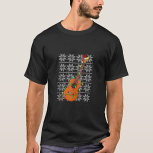 T-shirt Joyeux Noël Funny Ukulele lumières de Noël Père No
