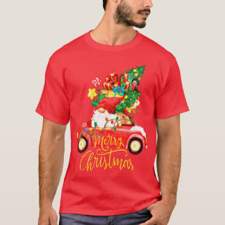 T-shirt Joyeux Noël Gnome voiture rouge