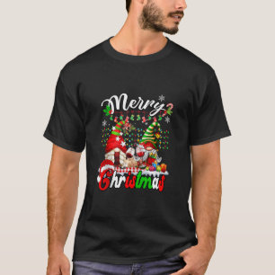 T-shirt Joyeux Noël Gnomes Vin Verre Famille Plaid Xma