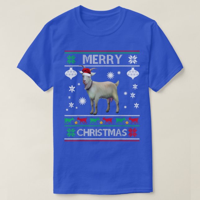 T-shirt Joyeux Noël Goatmas Chèvre Amateurs de Noël Vilain (Design devant)